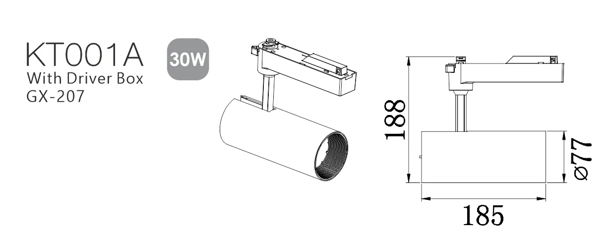 KT001 CNC Track Lighting Housing