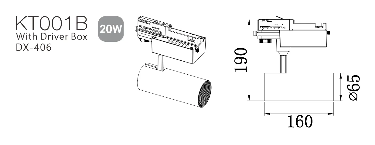 KT001 CNC Track Lighting Housing