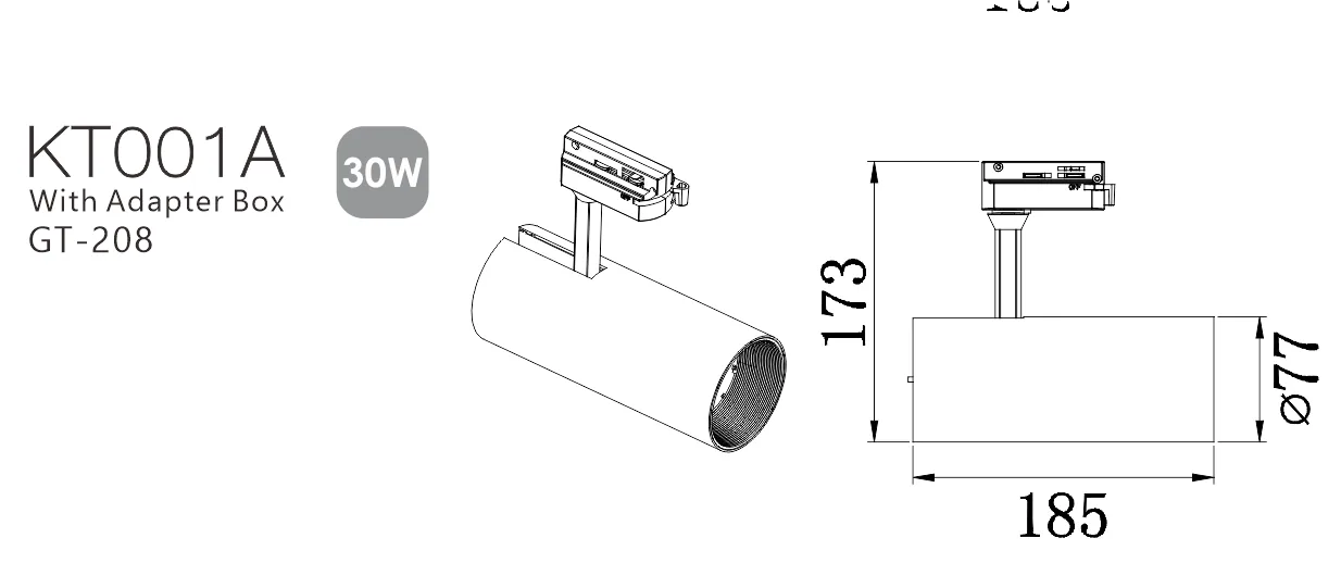KT001 CNC Track Lighting Housing