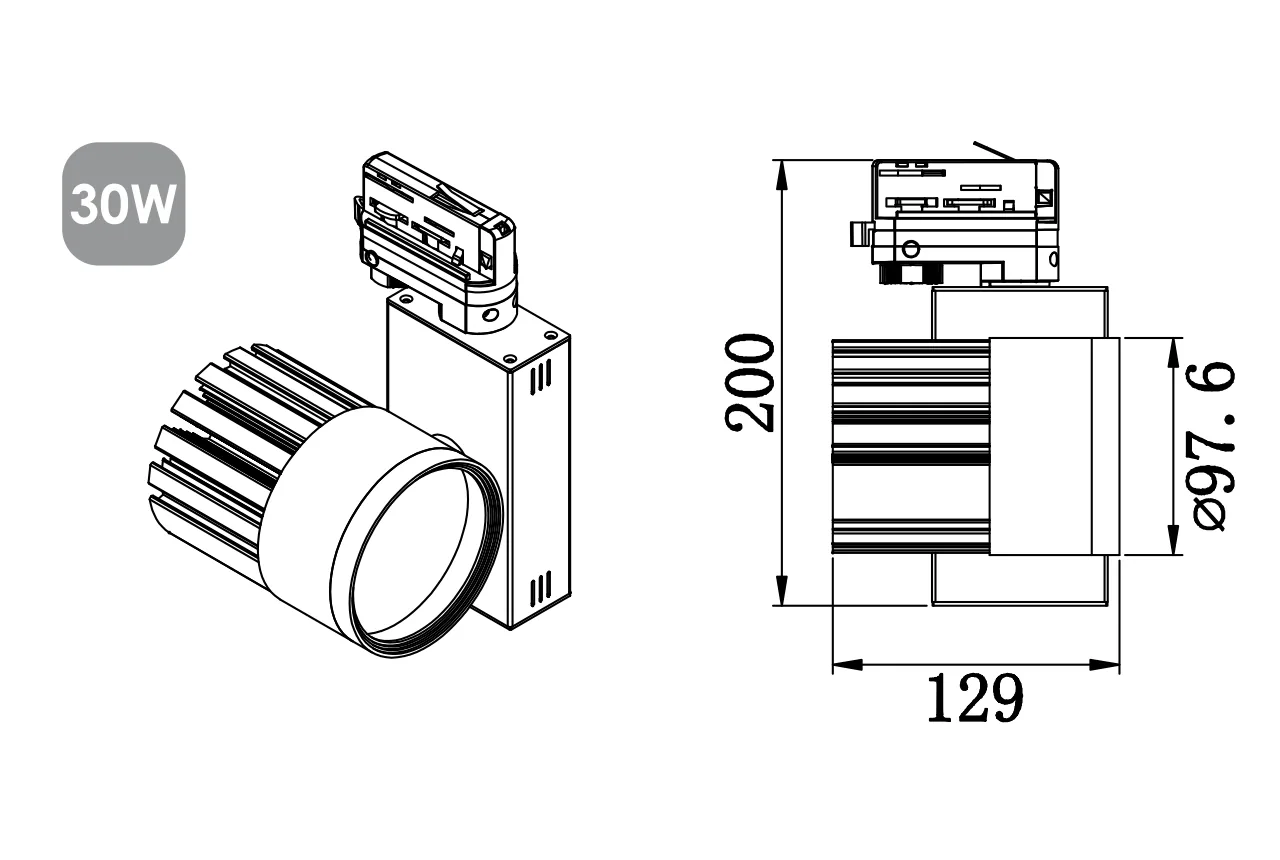 KT002 CNC 轨道灯外壳 图 3