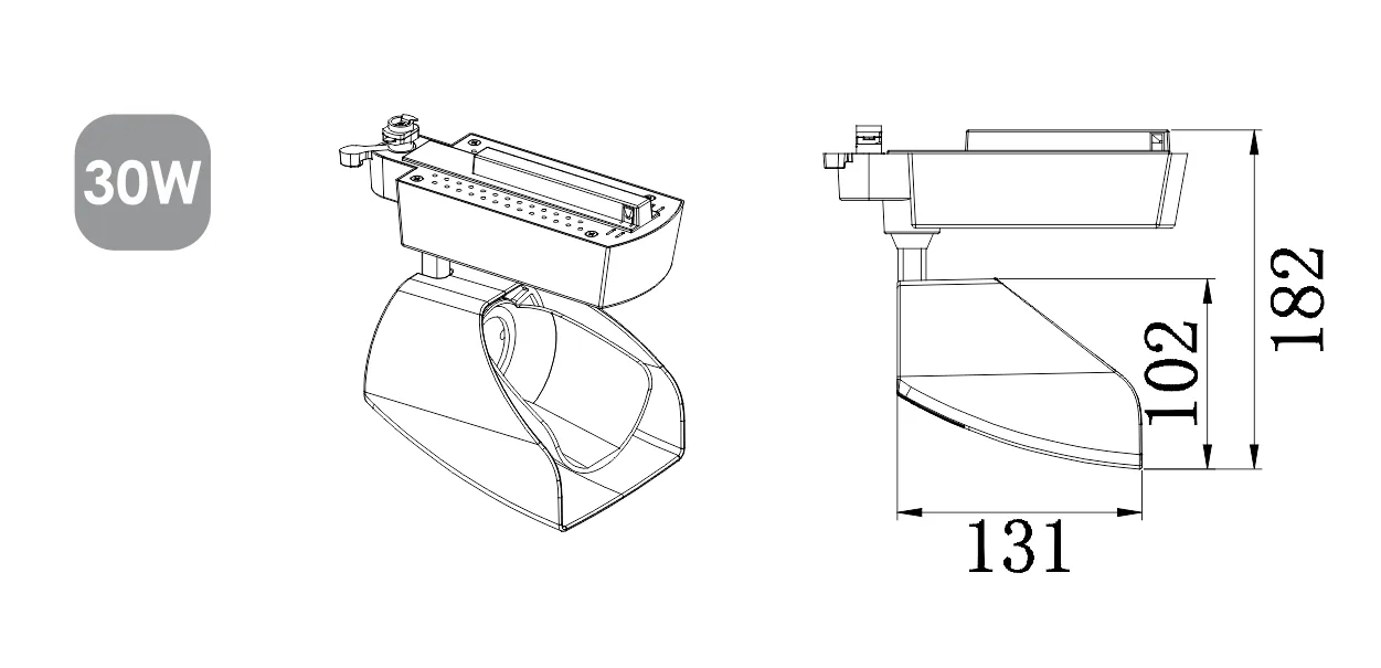 KT005 Die Casting Track Lighting Housing